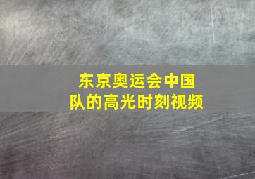 东京奥运会中国队的高光时刻视频