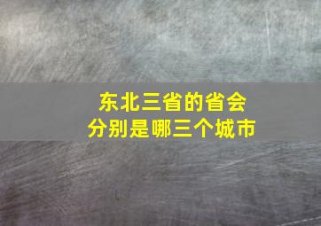 东北三省的省会分别是哪三个城市