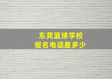 东莞篮球学校报名电话是多少