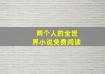 两个人的全世界小说免费阅读