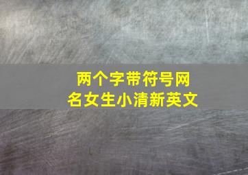 两个字带符号网名女生小清新英文