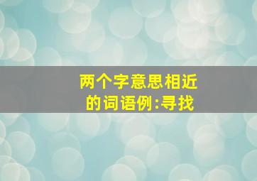 两个字意思相近的词语例:寻找