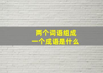 两个词语组成一个成语是什么