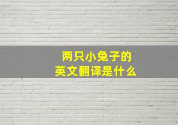 两只小兔子的英文翻译是什么