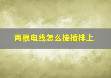 两根电线怎么接插排上