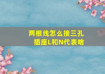 两根线怎么接三孔插座L和N代表啥