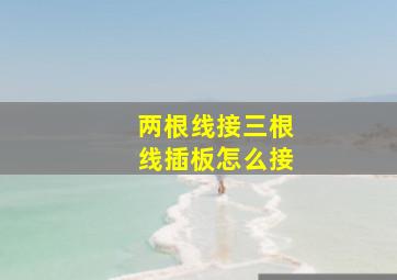 两根线接三根线插板怎么接