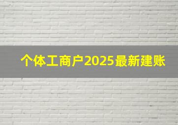 个体工商户2025最新建账