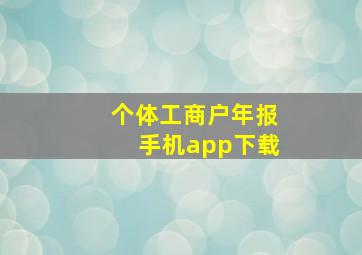 个体工商户年报手机app下载