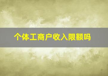 个体工商户收入限额吗