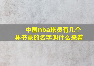 中国nba球员有几个林书豪的名字叫什么来着