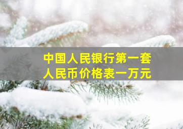 中国人民银行第一套人民币价格表一万元