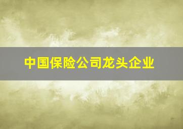 中国保险公司龙头企业