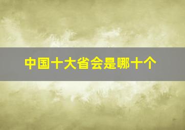 中国十大省会是哪十个