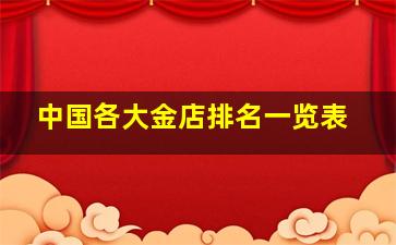 中国各大金店排名一览表