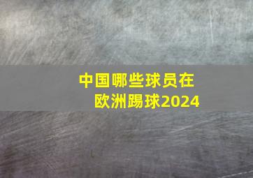 中国哪些球员在欧洲踢球2024