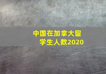 中国在加拿大留学生人数2020