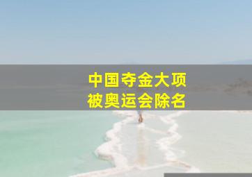 中国夺金大项被奥运会除名