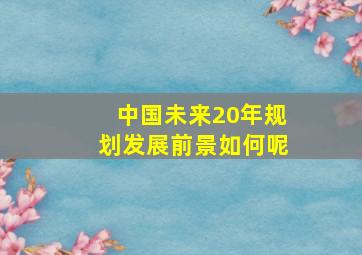 中国未来20年规划发展前景如何呢