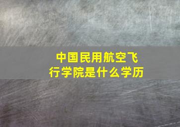 中国民用航空飞行学院是什么学历