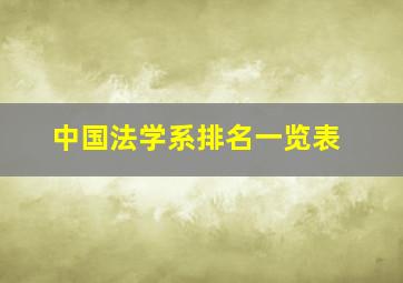 中国法学系排名一览表