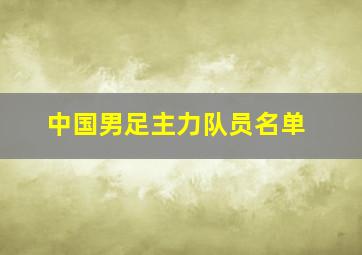 中国男足主力队员名单