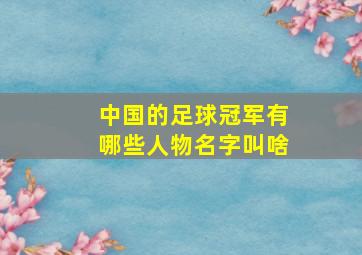 中国的足球冠军有哪些人物名字叫啥