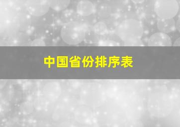 中国省份排序表