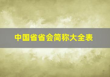 中国省省会简称大全表