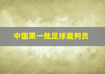 中国第一批足球裁判员