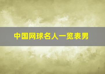 中国网球名人一览表男