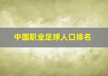 中国职业足球人口排名