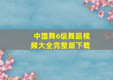 中国舞6级舞蹈视频大全完整版下载