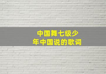 中国舞七级少年中国说的歌词