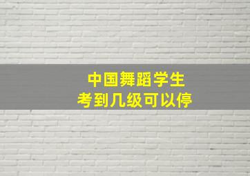 中国舞蹈学生考到几级可以停