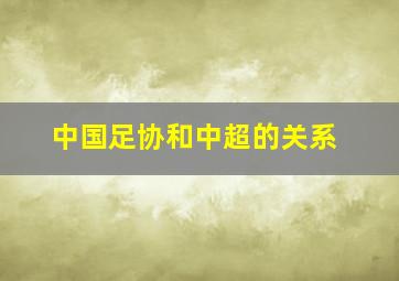 中国足协和中超的关系