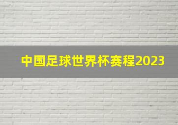 中国足球世界杯赛程2023