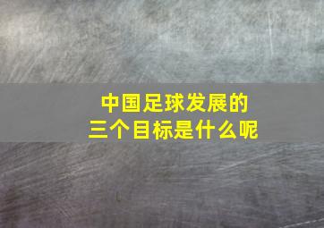 中国足球发展的三个目标是什么呢