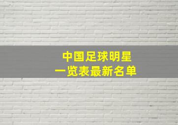 中国足球明星一览表最新名单