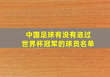 中国足球有没有进过世界杯冠军的球员名单