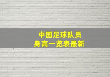 中国足球队员身高一览表最新