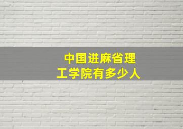 中国进麻省理工学院有多少人