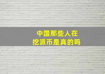 中国那些人在挖派币是真的吗