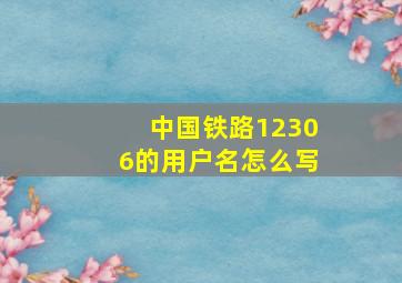 中国铁路12306的用户名怎么写