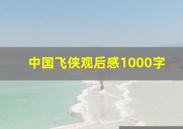 中国飞侠观后感1000字