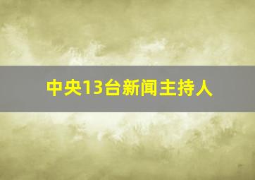 中央13台新闻主持人