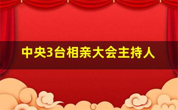 中央3台相亲大会主持人