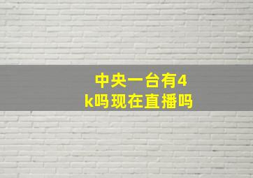 中央一台有4k吗现在直播吗