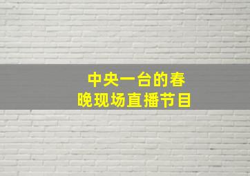 中央一台的春晚现场直播节目