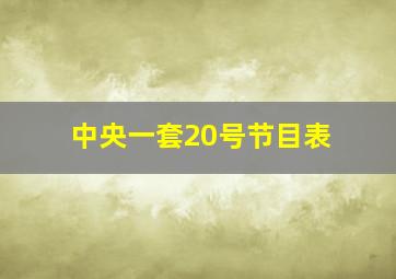 中央一套20号节目表